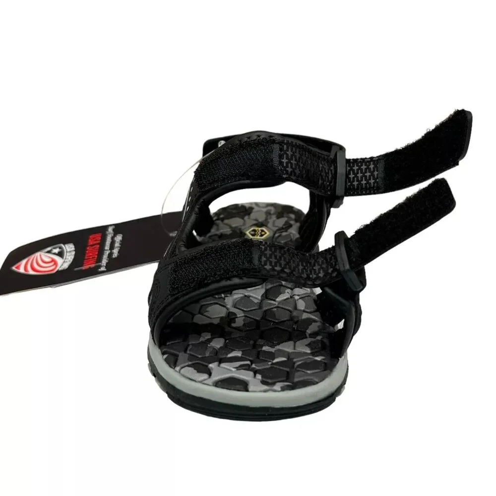 Khombu Toddler Boy's Strappy Sandals Size 7 Black Sporty Style Adjustable Straps